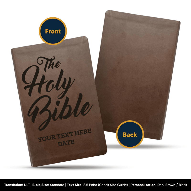 NLT Brown Standard Size Thinline Holy Bible Small Print | The Holy Bible