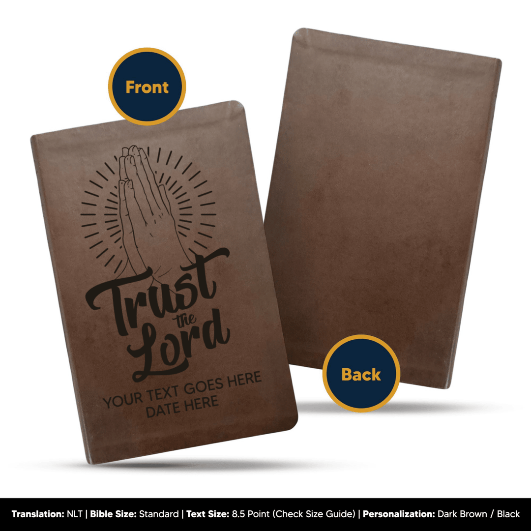NLT Brown Standard Size Thinline Holy Bible Small Print | Trust the Lord - Shepherds Shelf