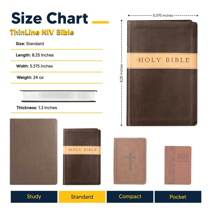 NLT Brown Tan Standard Size Holy Bible Small Print - Shepherds Shelf