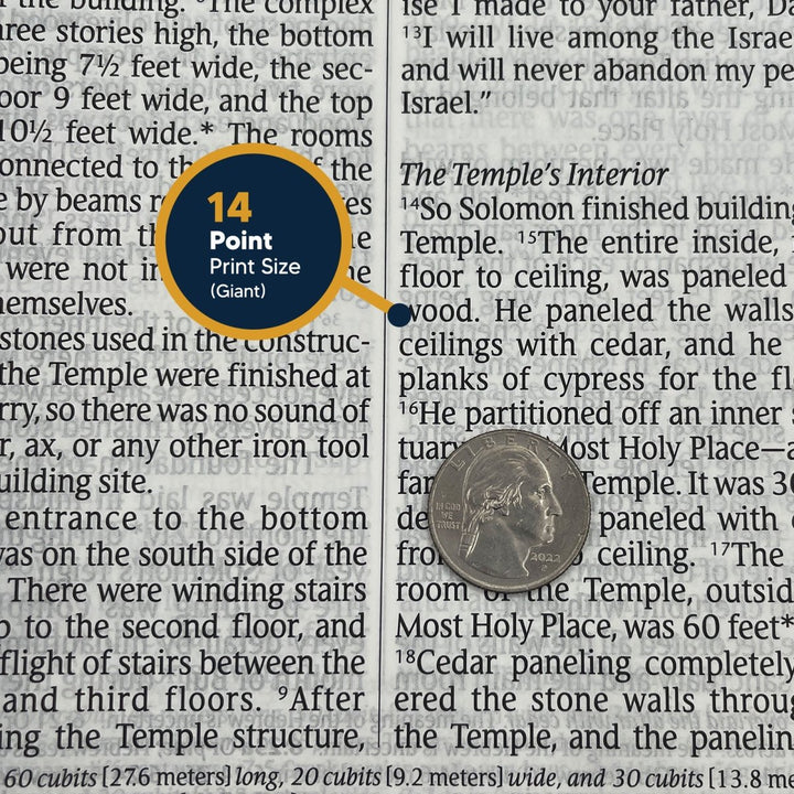 NLT Large Giant Print Faux Leather Holy Bible | Black | New Living Translation - Shepherds Shelf