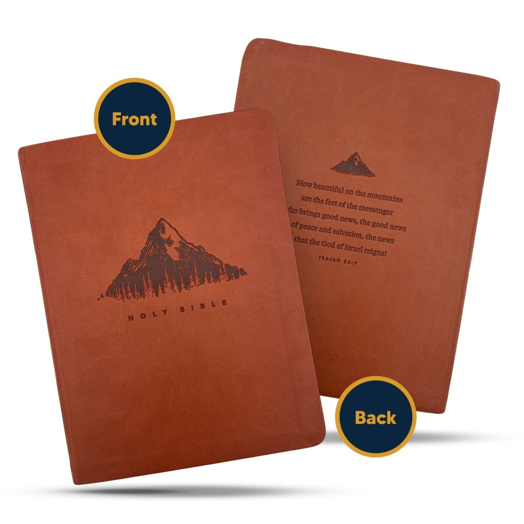 NLT Large Giant Print Faux Leather Holy Bible | Brown | New Living Translation - Shepherds Shelf