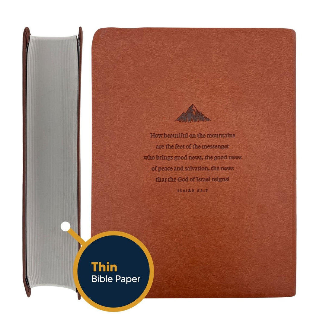 NLT Large Giant Print Faux Leather Holy Bible | Brown | New Living Translation - Shepherds Shelf