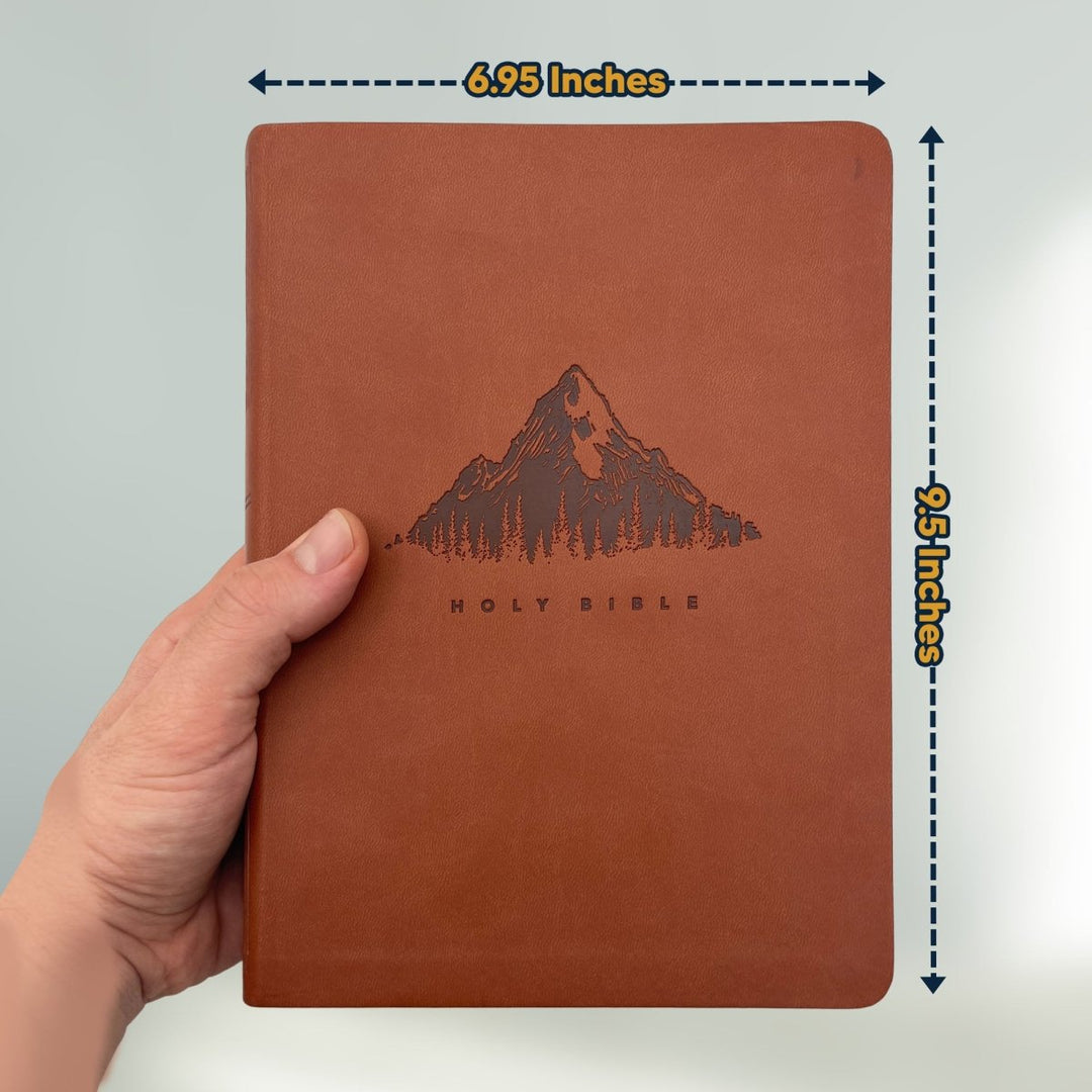 NLT Large Giant Print Faux Leather Holy Bible | Brown | New Living Translation - Shepherds Shelf