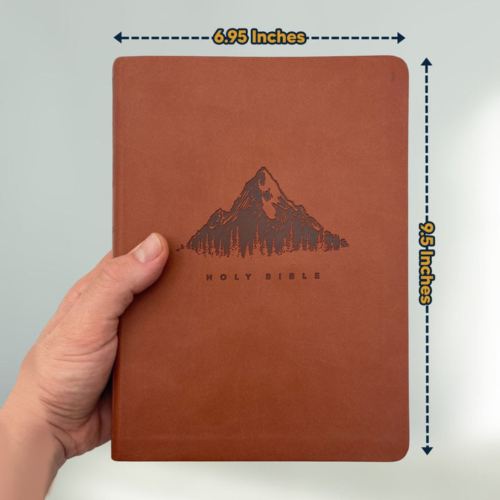 NLT Large Giant Print Faux Leather Holy Bible | Brown | New Living Translation - Shepherds Shelf