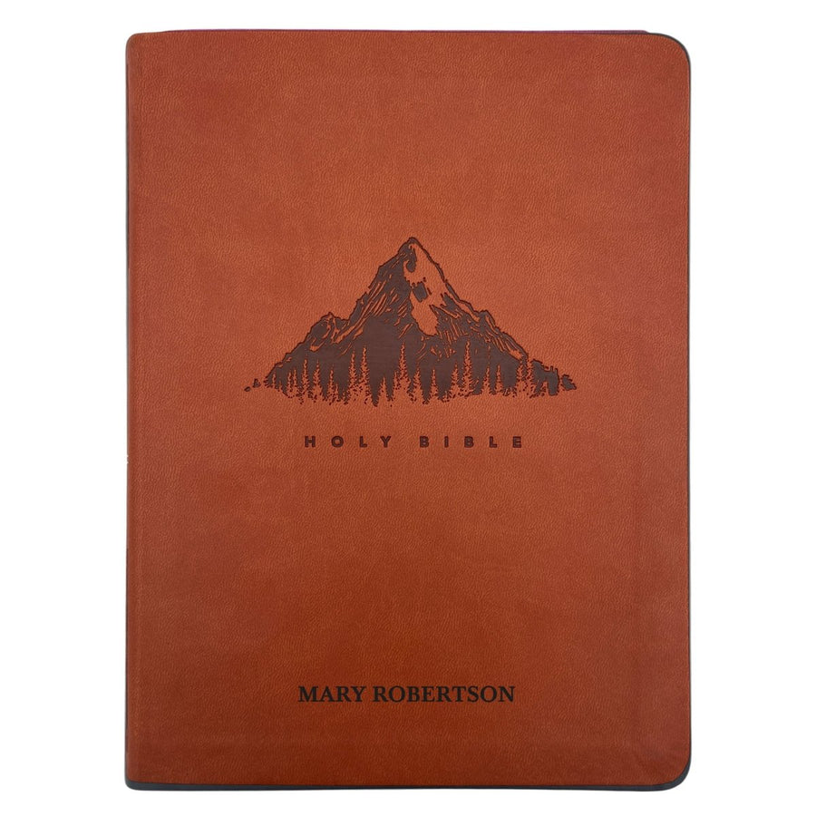 NLT Large Giant Print Faux Leather Holy Bible | Brown | New Living Translation - Shepherds Shelf