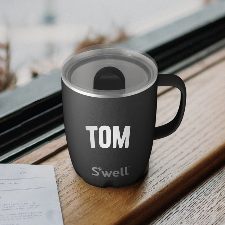 12 Oz, Black Coffee Mug All Things Through Coffee Funny Christian Tumbler with Sliding Lid
