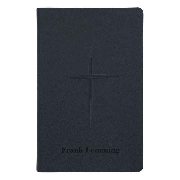 Personalized Black Cross NLT Holy Bible | Medium Print | Faux Leather - Shepherds Shelf