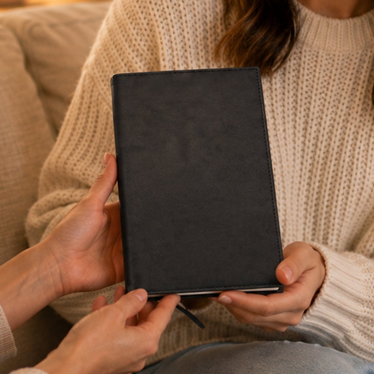 Personalized Black Leatherette Journal Notebook | Custom Name Engraving - Shepherds Shelf