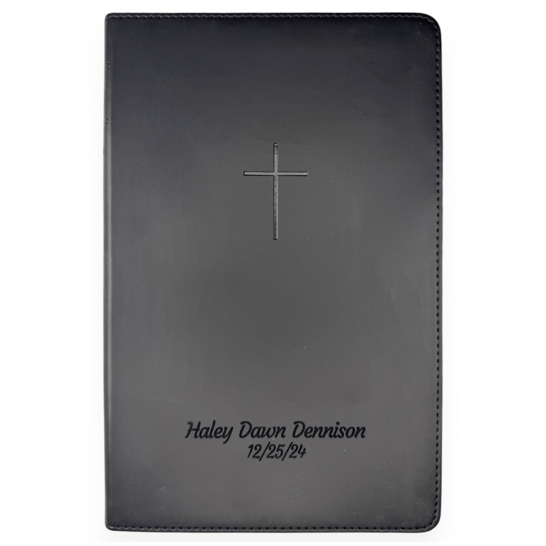 Personalized Black NLT Holy Bible Living Translation Faux Leather | Shepherds Shelf - Shepherds Shelf