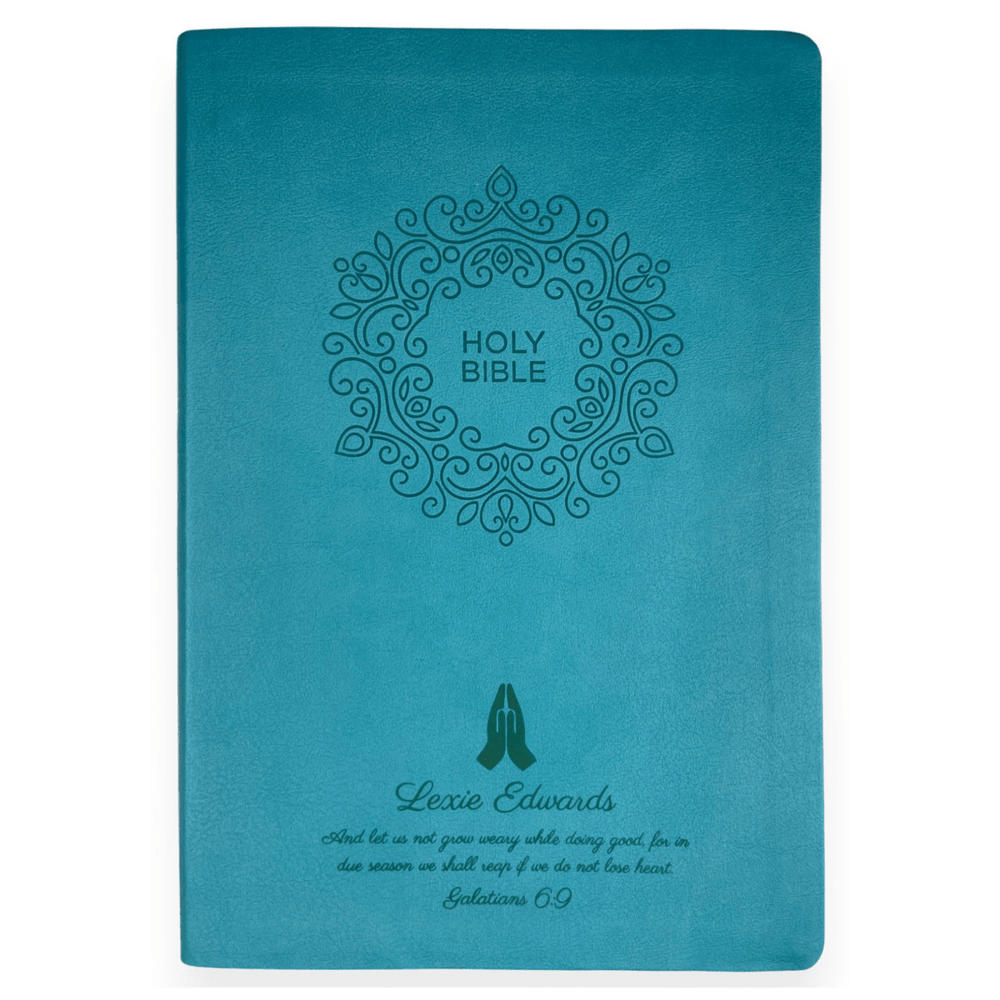 NKJV Blue Study Size Thinline Holy Bible Large Print