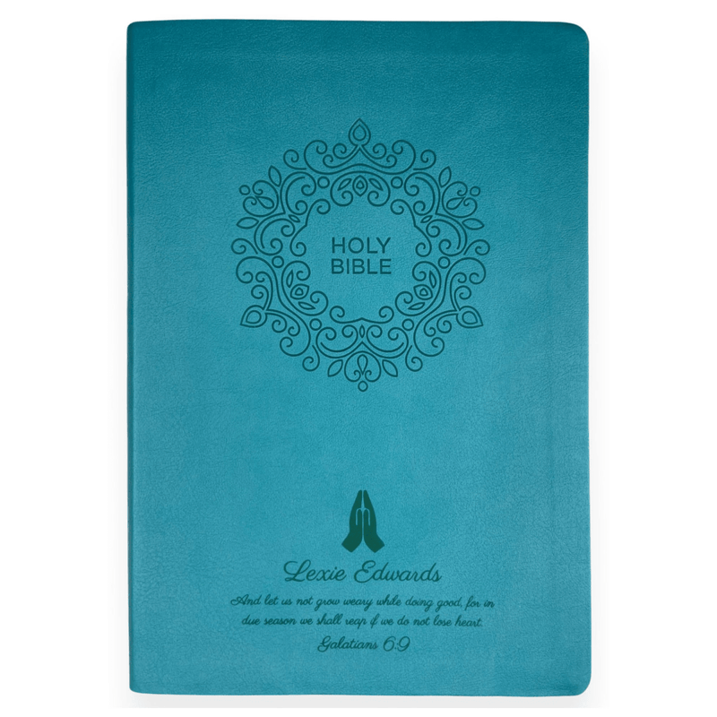 NKJV Blue Study Size Thinline Holy Bible Large Print