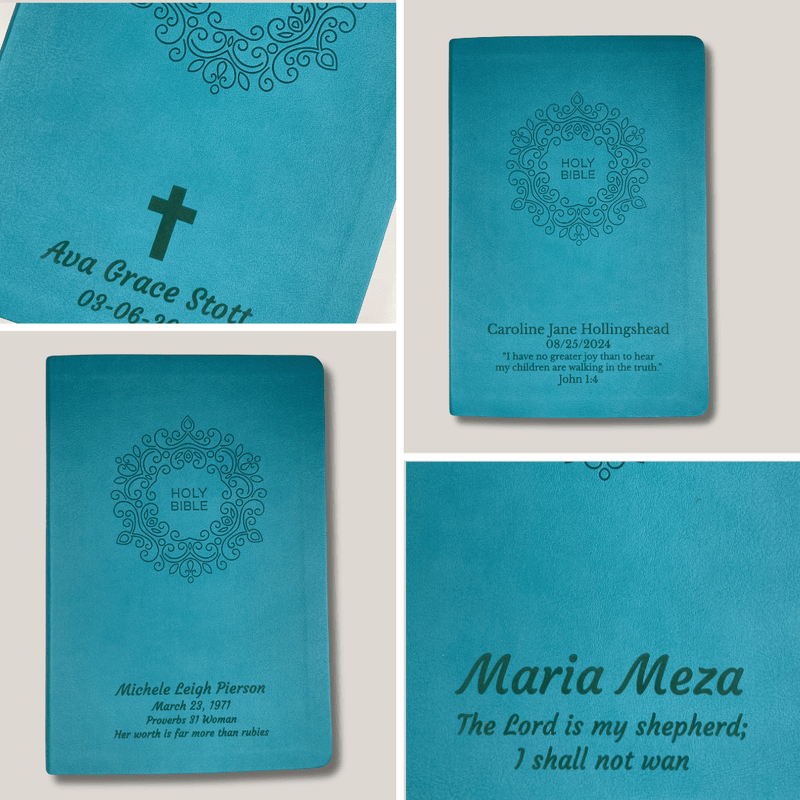 NKJV Blue Study Size Thinline Holy Bible Large Print