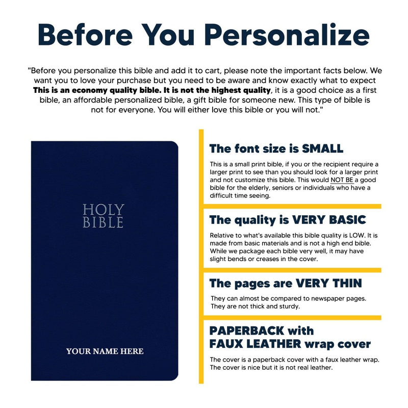 NIV Blue Standard Size Holy Bible Small Print