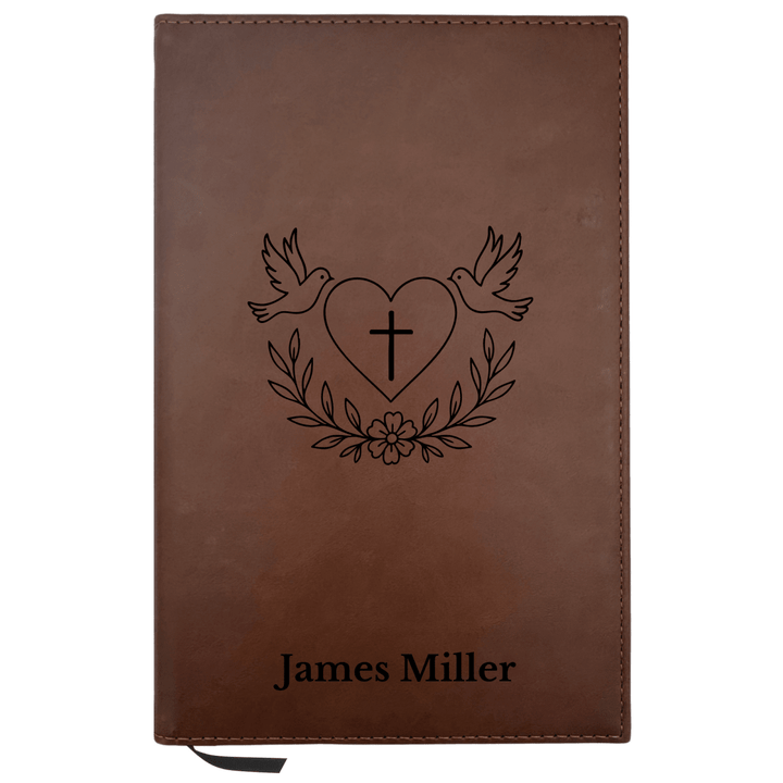 Personalized Brown Leatherette Journal Notebook | Blessed Collection - Shepherds Shelf
