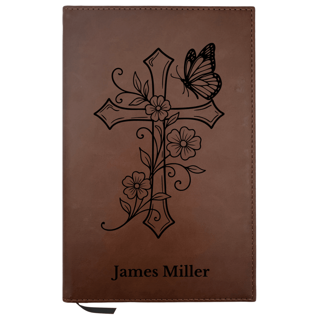 Personalized Brown Leatherette Journal Notebook | Blessed Collection - Shepherds Shelf
