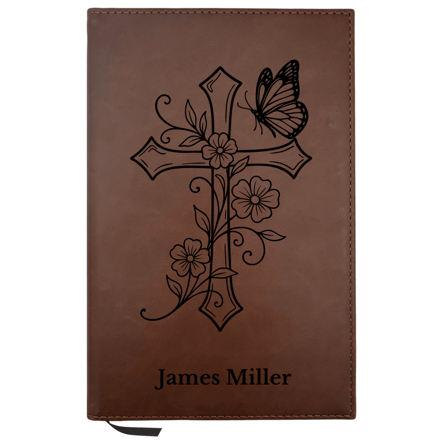 Personalized Brown Leatherette Journal Notebook | Blessed Collection - Shepherds Shelf