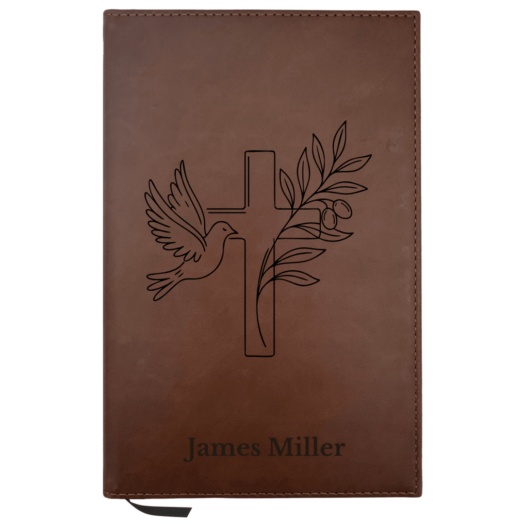 Personalized Brown Leatherette Journal Notebook | Blessings Collection - Shepherds Shelf