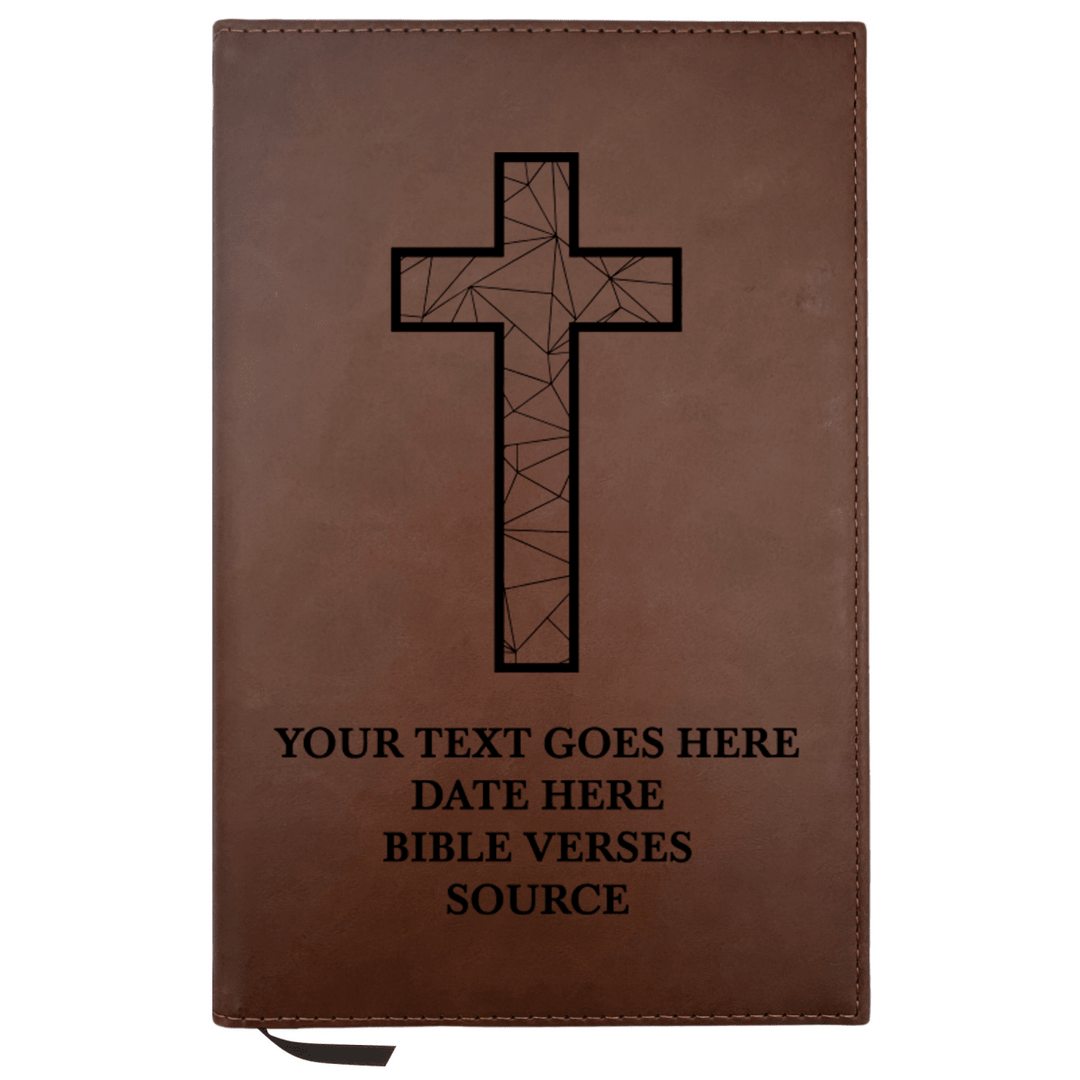 Personalized Brown Leatherette Journal Notebook | Blessings Collection - Shepherds Shelf