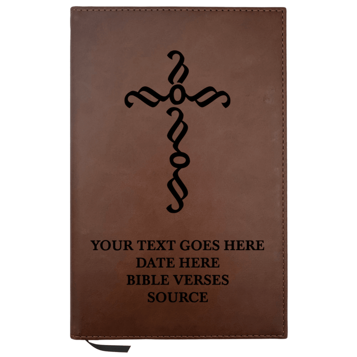 Personalized Brown Leatherette Journal Notebook | Blessings Collection - Shepherds Shelf