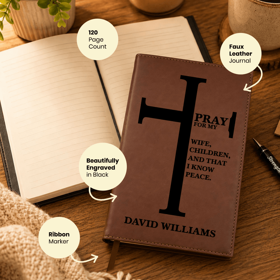 Personalized Leatherette Journal Notebook | Bold Cross