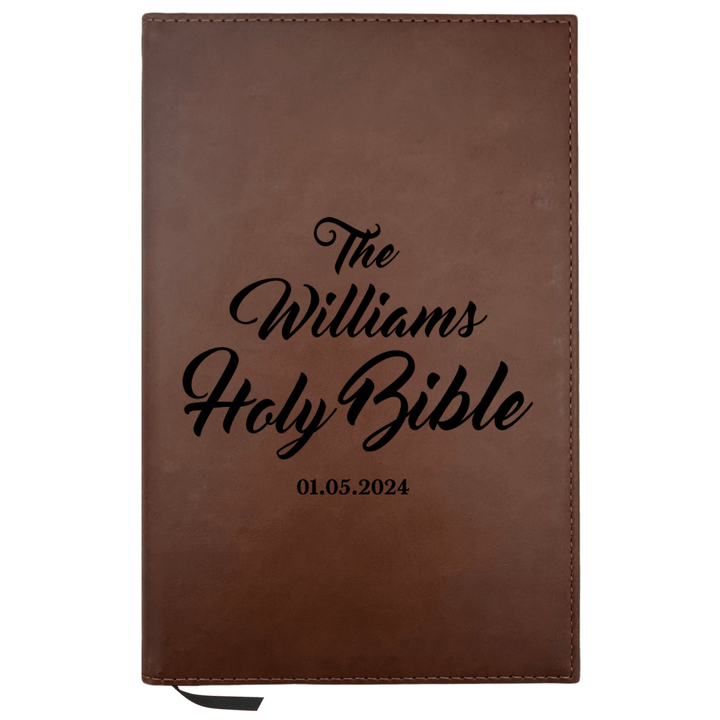 Personalized Brown Leatherette Journal Notebook | Family Name - Shepherds Shelf