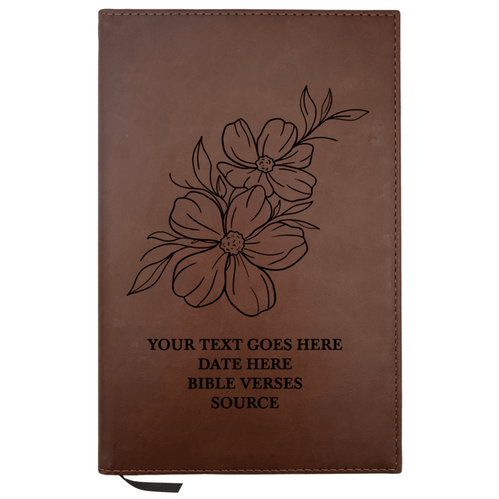 Personalized Brown Leatherette Journal Notebook | Jasmine - Shepherds Shelf