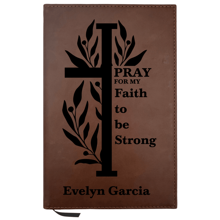 Personalized Brown Leatherette Journal Notebook | Reeds Cross - Shepherds Shelf
