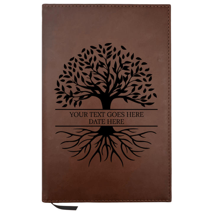 Personalized Brown Leatherette Journal Notebook | Tree of Life - Shepherds Shelf