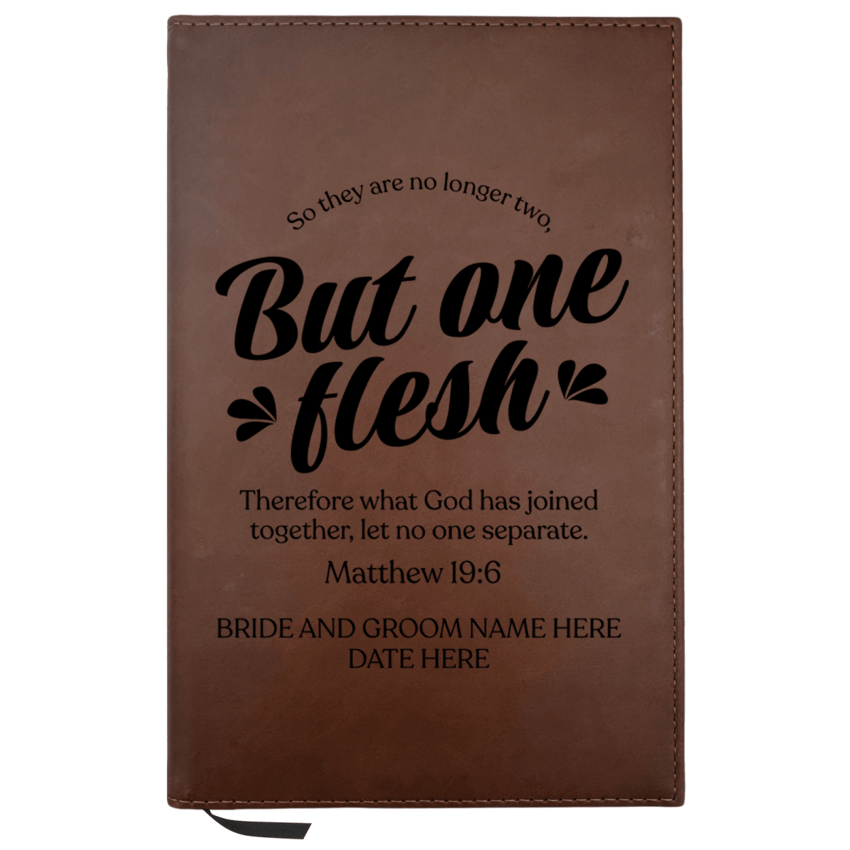 Personalized Brown Leatherette Journal Notebook | Wedding Collection - Shepherds Shelf