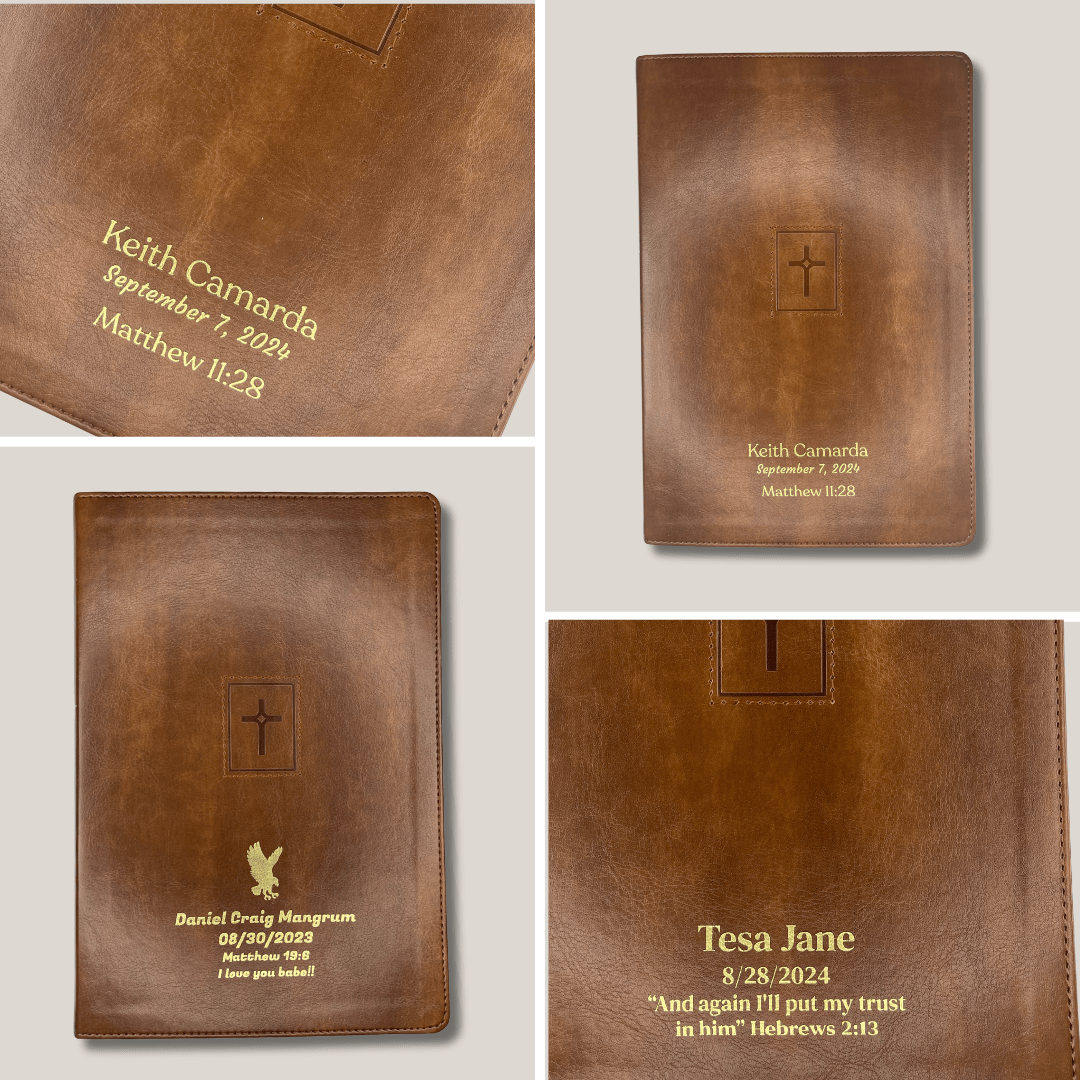 Personalized Brown Thinline Large Print NIV Bible | Shepherds Shelf - Shepherds Shelf