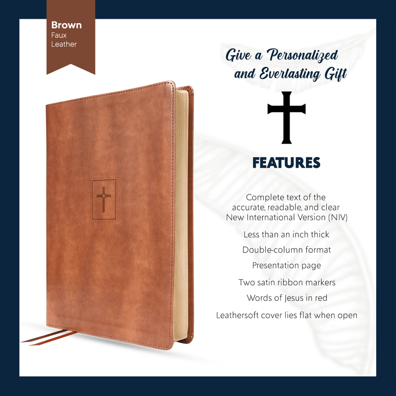 NIV Brown Standard Size Thinline Holy Bible Large Print