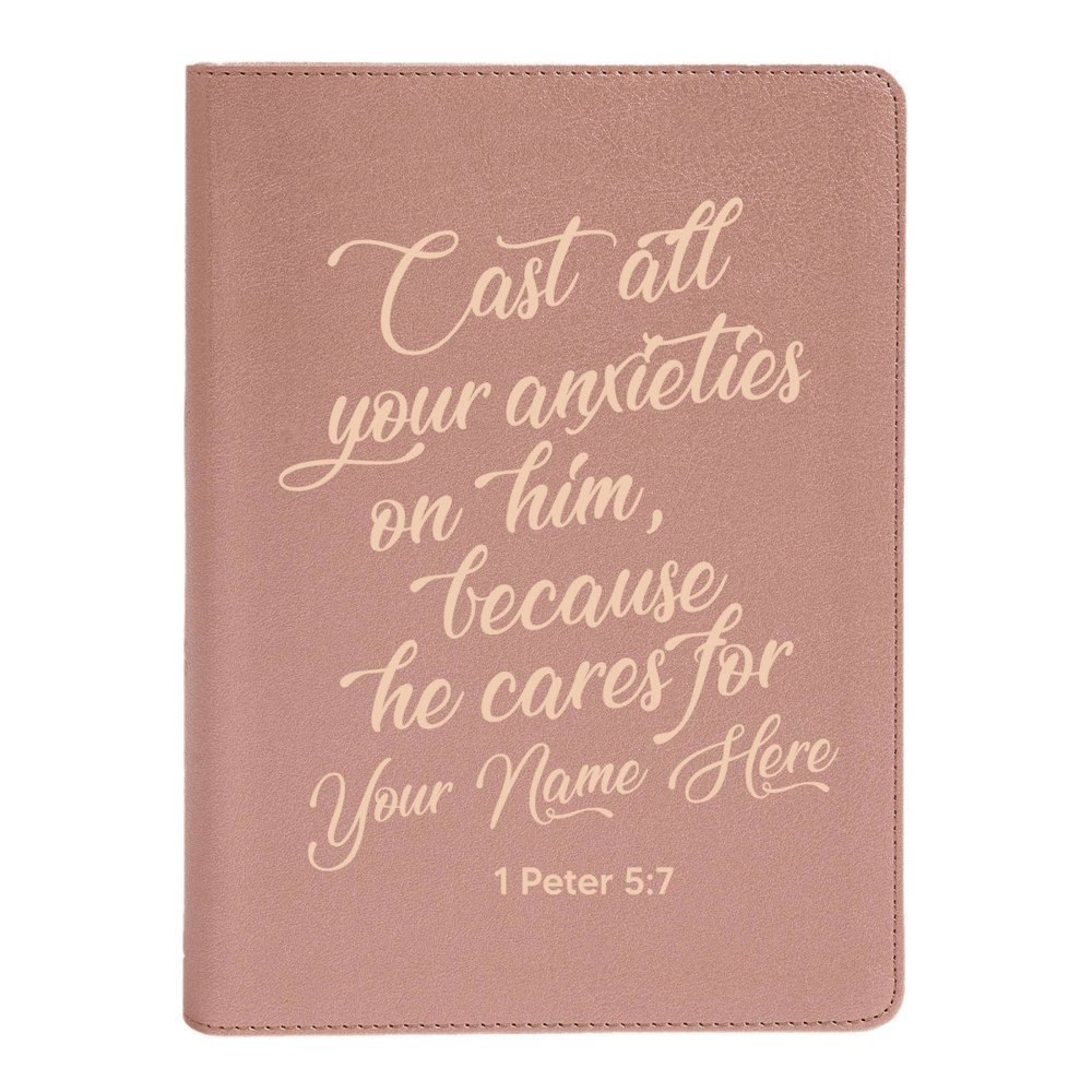 CSB Rose Gold Study Size Holy Bible Medium Print Size | 1  Peter 5:7