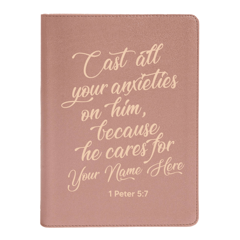 CSB Rose Gold Study Size Holy Bible Medium Print Size | 1  Peter 5:7