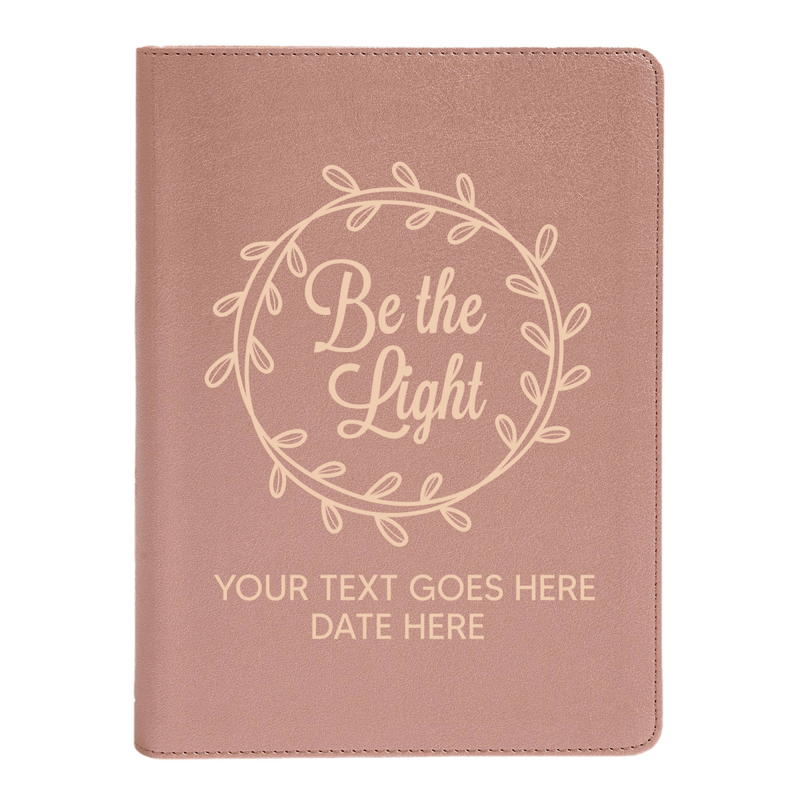 Personalized CSB She Reads Truth Community Study Bible Faux Leather Medium Print Size Rose Gold with FULL COVER Be the Light Design | Shepherds Shelf