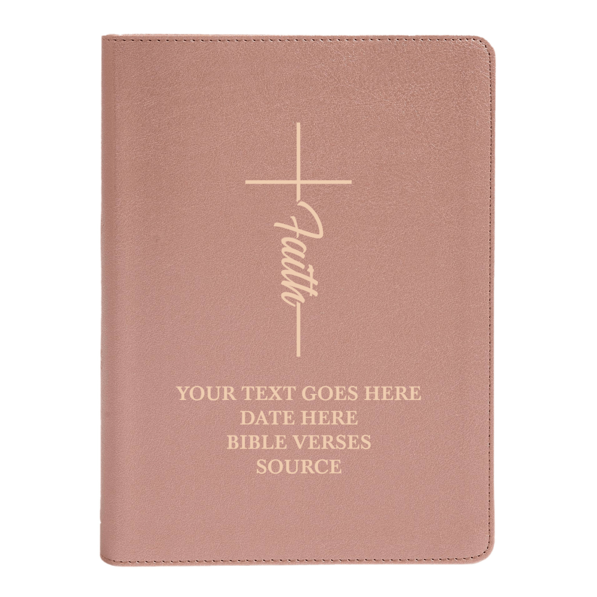 Personalized CSB She Reads Truth Community Study Bible Faux Leather Medium Print Size Rose Gold with FULL COVER Cross With Faith Cross Design | Shepherds Shelf - Shepherds Shelf