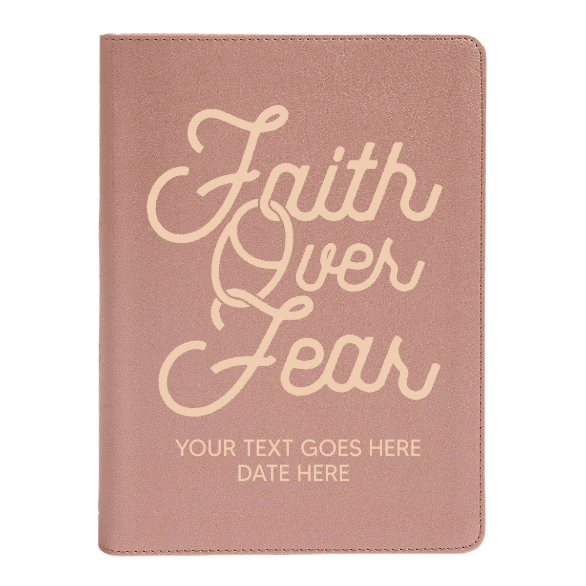 Personalized CSB She Reads Truth Community Study Bible Faux Leather Medium Print Size Rose Gold with FULL COVER Faith over Fear Design | Shepherds Shelf - Shepherds Shelf