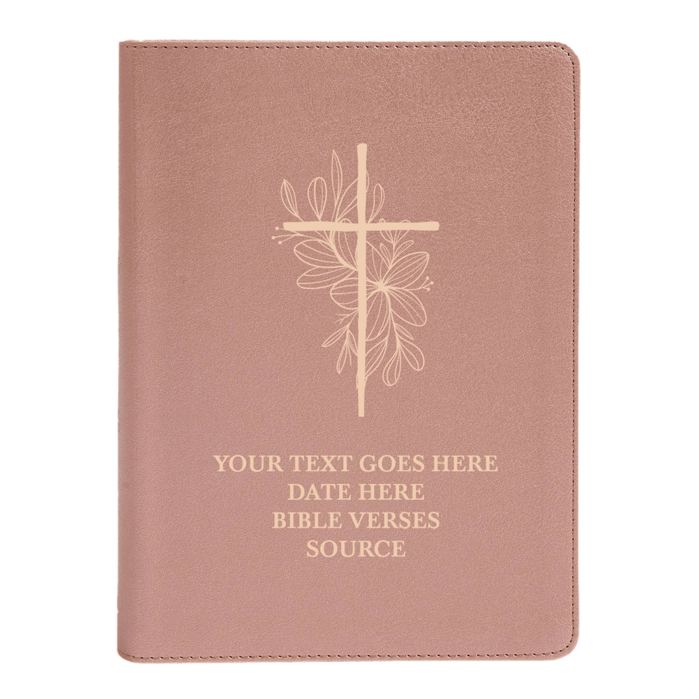 CSB She Reads Rose Gold Study Size Holy Bible Medium Print Size | Floral and Cross