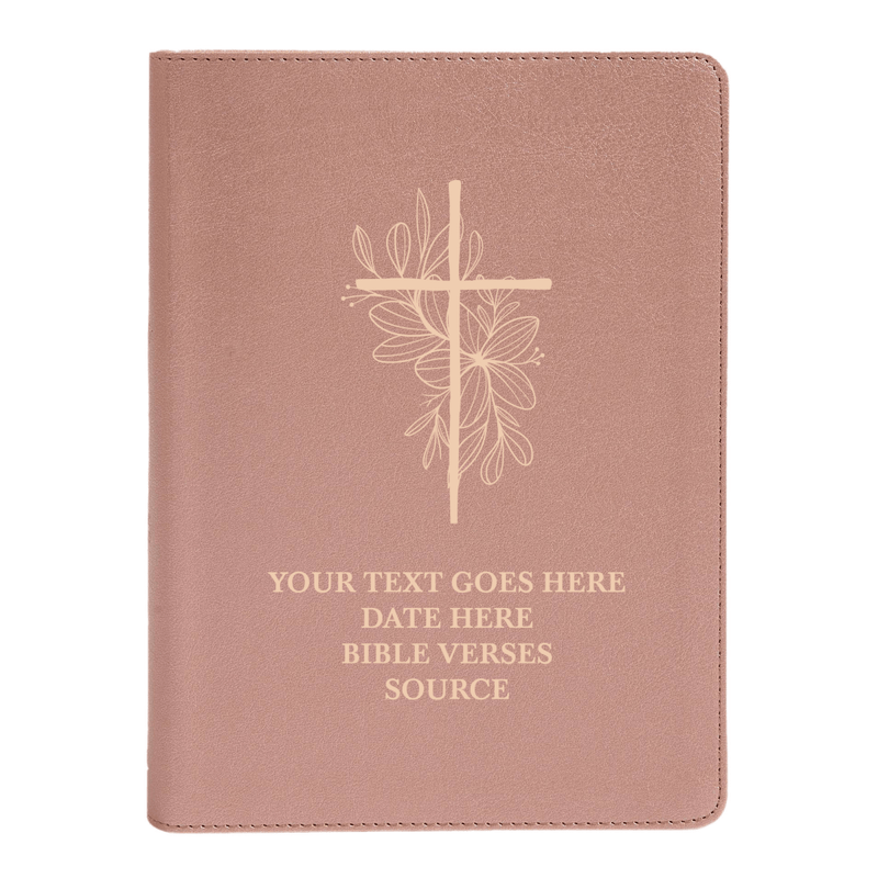 CSB She Reads Rose Gold Study Size Holy Bible Medium Print Size | Floral and Cross