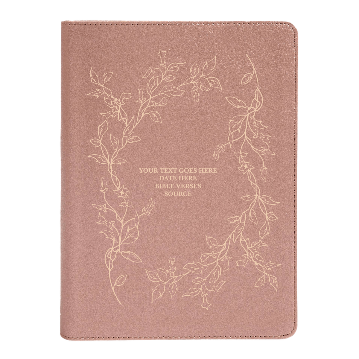 Personalized CSB She Reads Truth Community Study Bible Faux Leather Medium Print Size Rose Gold with FULL COVER Floral Vines Design | Shepherds Shelf - Shepherds Shelf