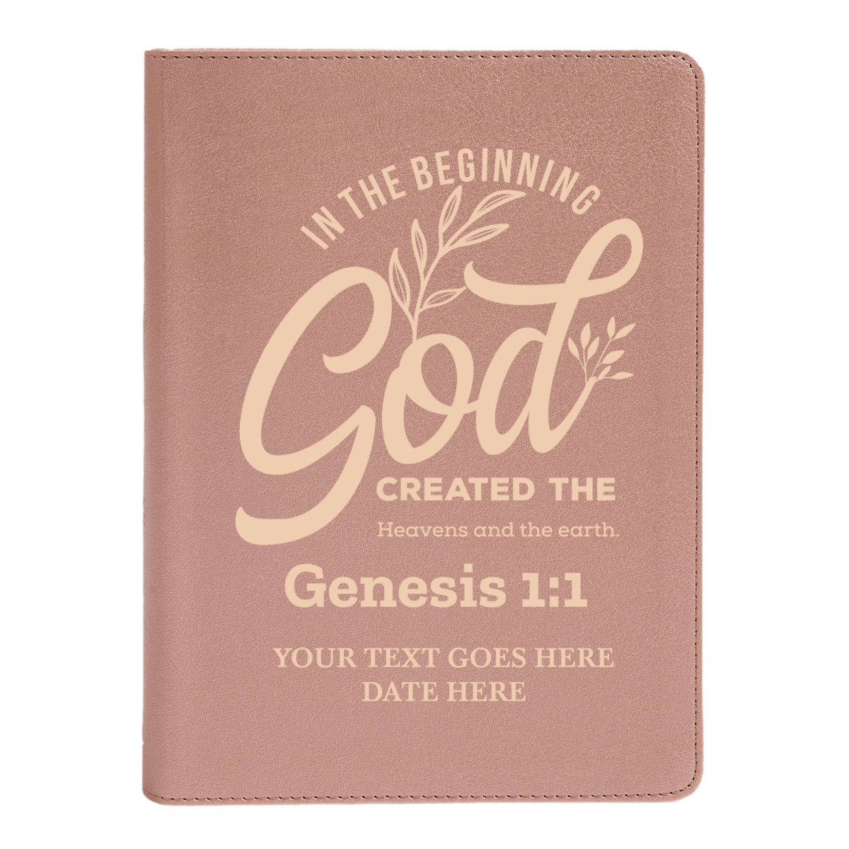 Personalized CSB She Reads Truth Community Study Bible Faux Leather Medium Print Size Rose Gold with FULL COVER Genesis 1:1 Design | Shepherds Shelf - Shepherds Shelf