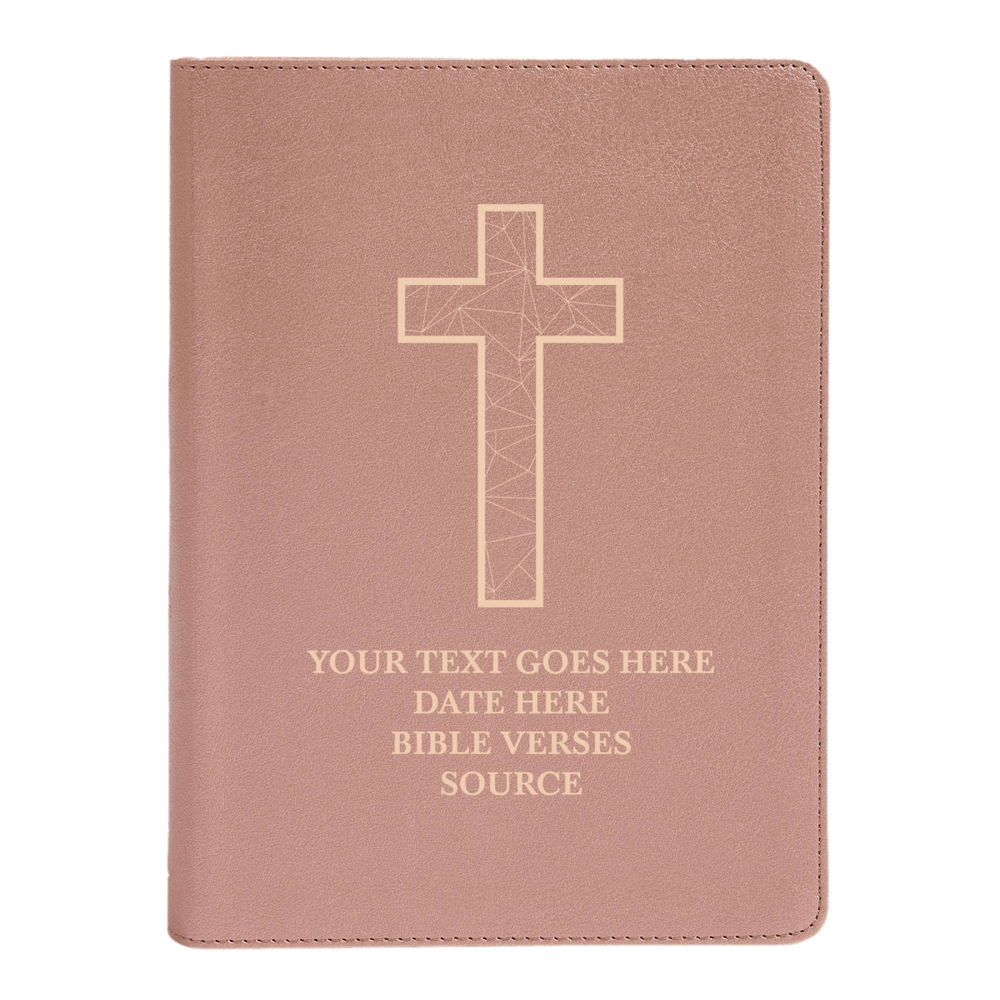 CSB She Reads Rose Gold Study Size Holy Bible Medium Print Size | Geometric Cross