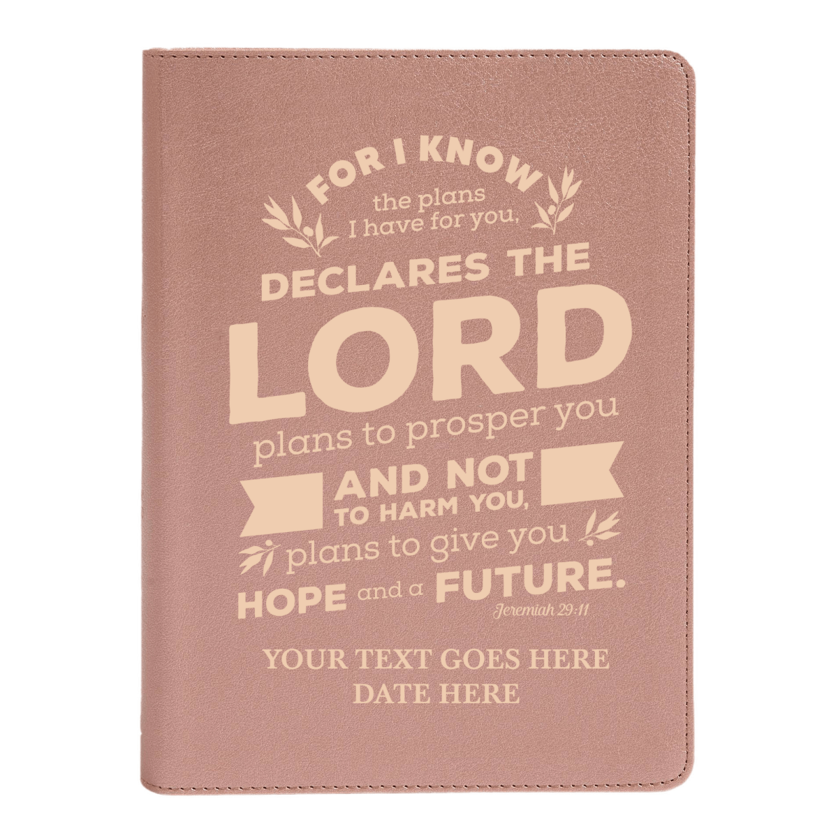 Personalized CSB She Reads Truth Community Study Bible Faux Leather Medium Print Size Rose Gold with FULL COVER Jeremiah 29:11 Design | Shepherds Shelf - Shepherds Shelf