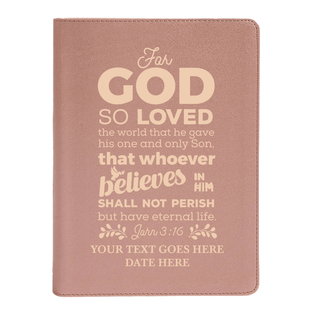 Personalized CSB She Reads Truth Community Study Bible Faux Leather Medium Print Size Rose Gold with FULL COVER John 3:16 Design | Shepherds Shelf - Shepherds Shelf