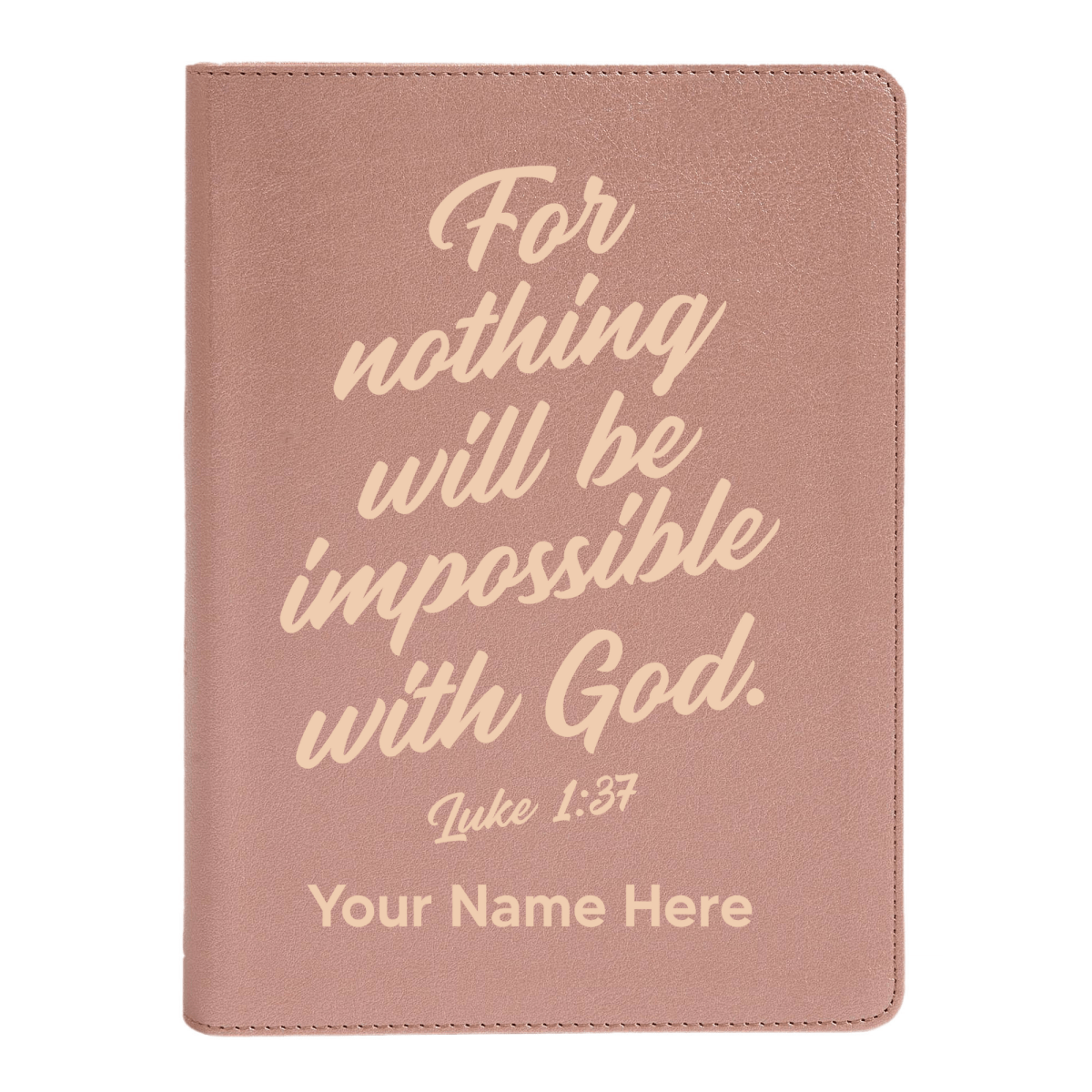 Personalized CSB She Reads Truth Community Study Bible Faux Leather Medium Print Size Rose Gold with FULL COVER Luke 1:37 Design | Shepherds Shelf - Shepherds Shelf