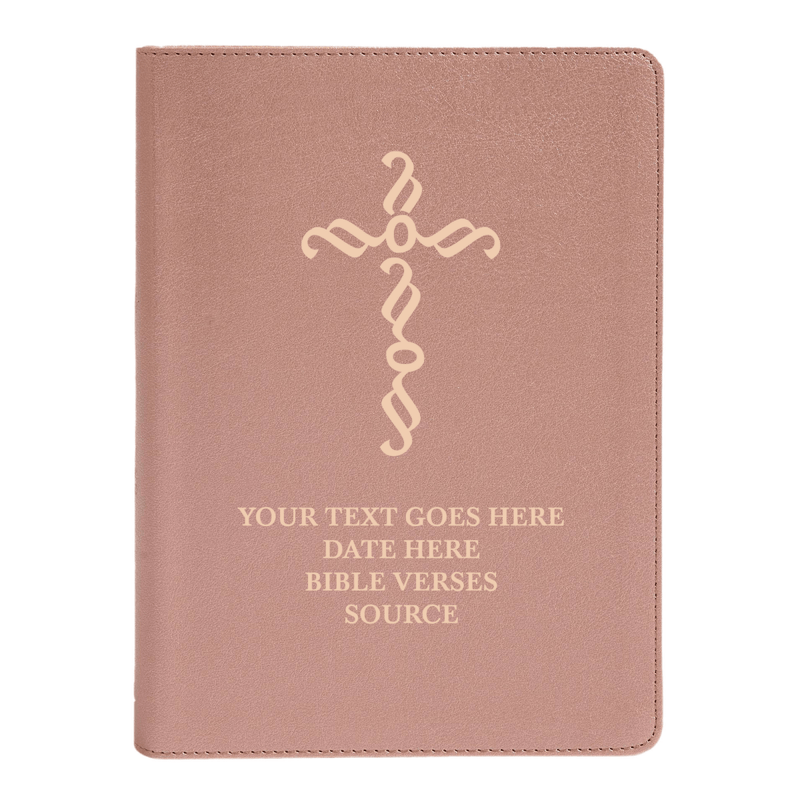 CSB She Reads Rose Gold Study Size Holy Bible Medium Print Size | Pen Stroke Cross