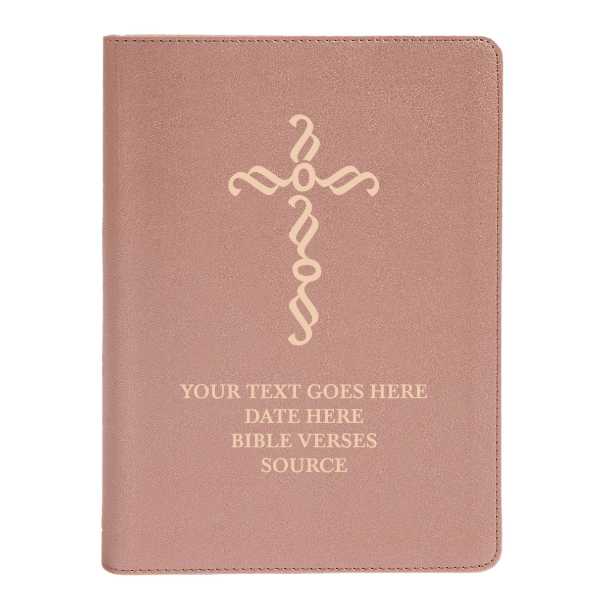 Personalized CSB She Reads Truth Community Study Bible Faux Leather Medium Print Size Rose Gold with FULL COVER Pen Stroke Cross Design | Shepherds Shelf - Shepherds Shelf