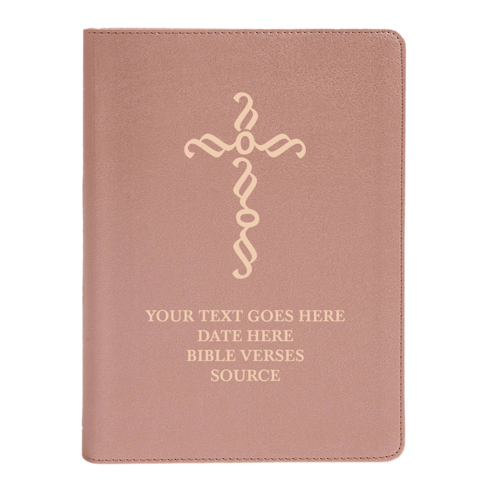 CSB She Reads Rose Gold Study Size Holy Bible Medium Print Size | Pen Stroke Cross