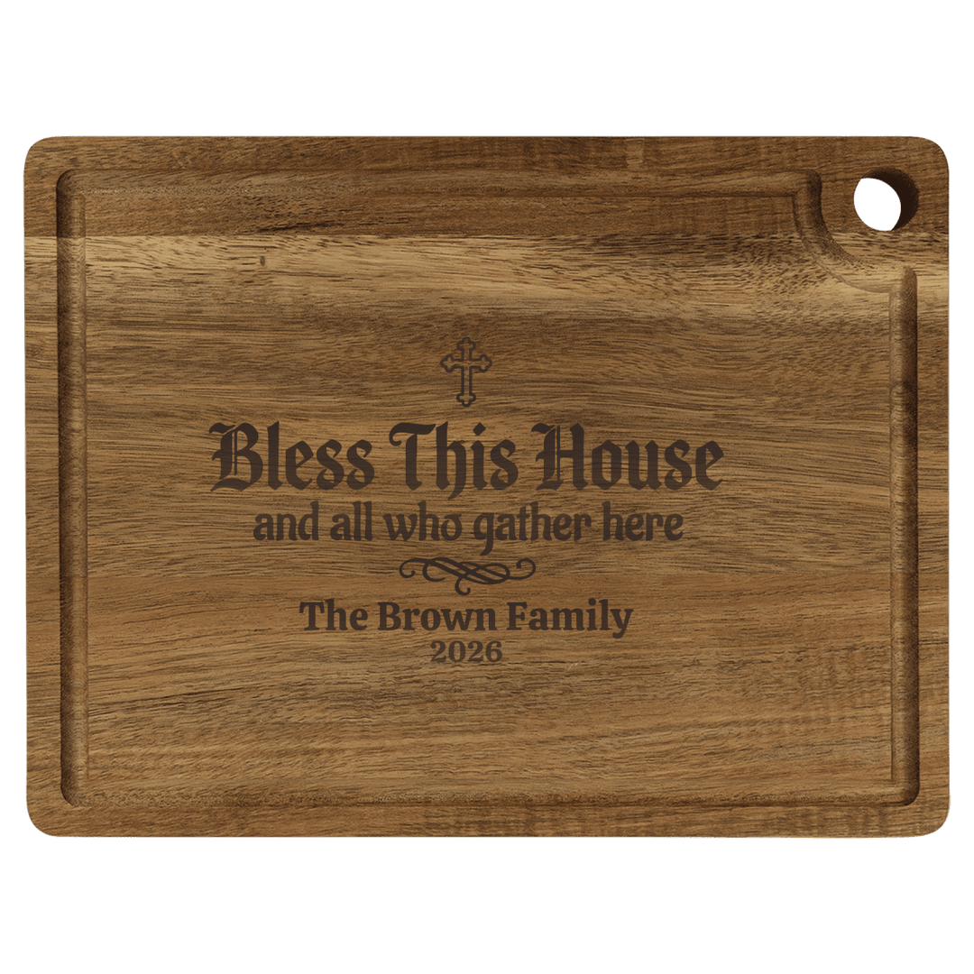 Personalized Cutting Board – Bless This House And All Who Gather - Shepherds Shelf