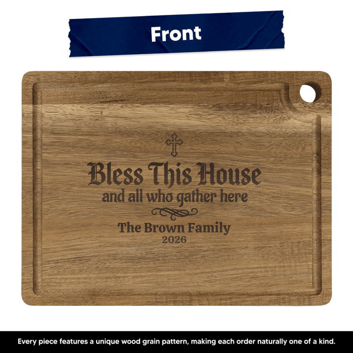 Personalized Cutting Board – Bless This House And All Who Gather - Shepherds Shelf