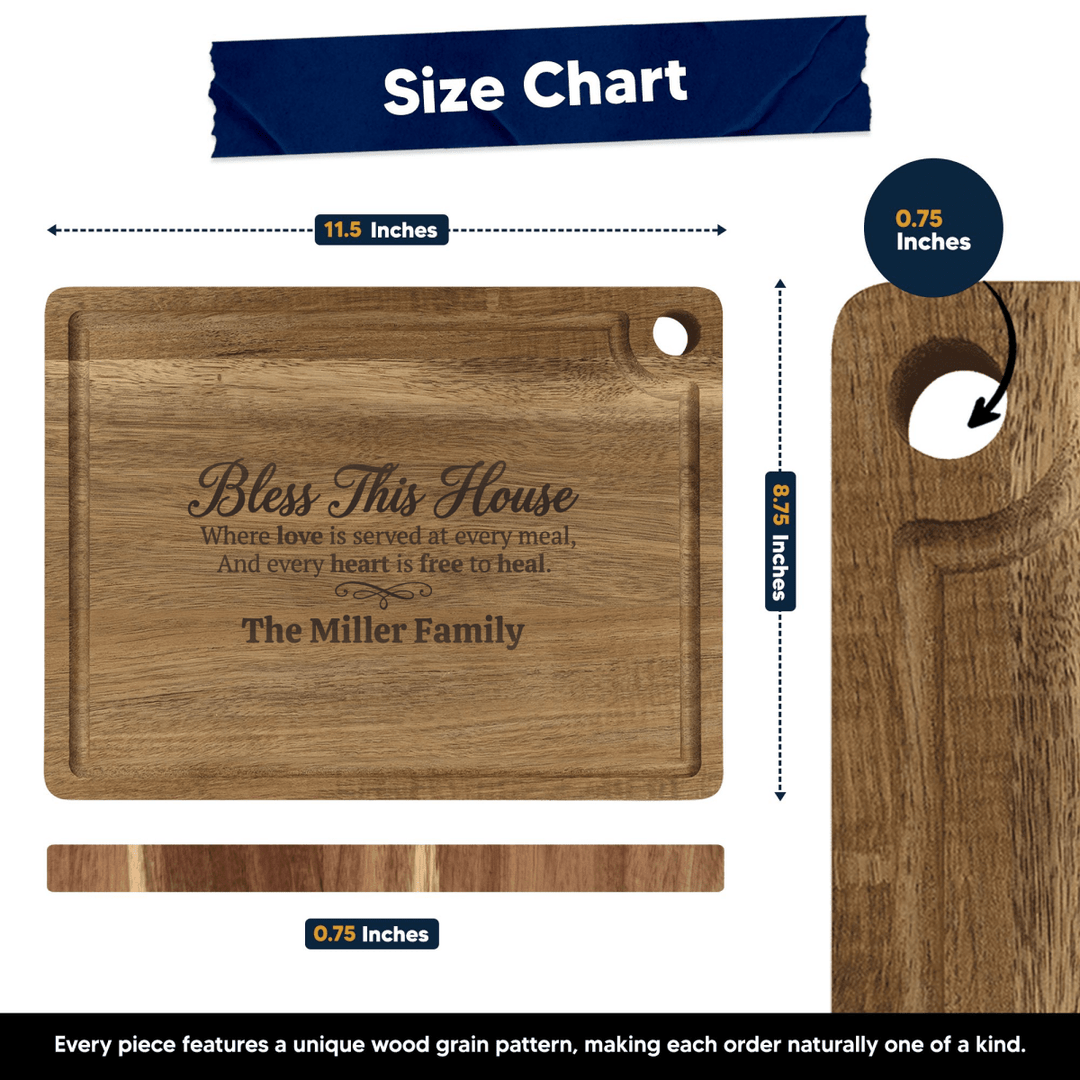 Personalized Cutting Board – Bless This House Cutting Board, Free to Heal - Shepherds Shelf